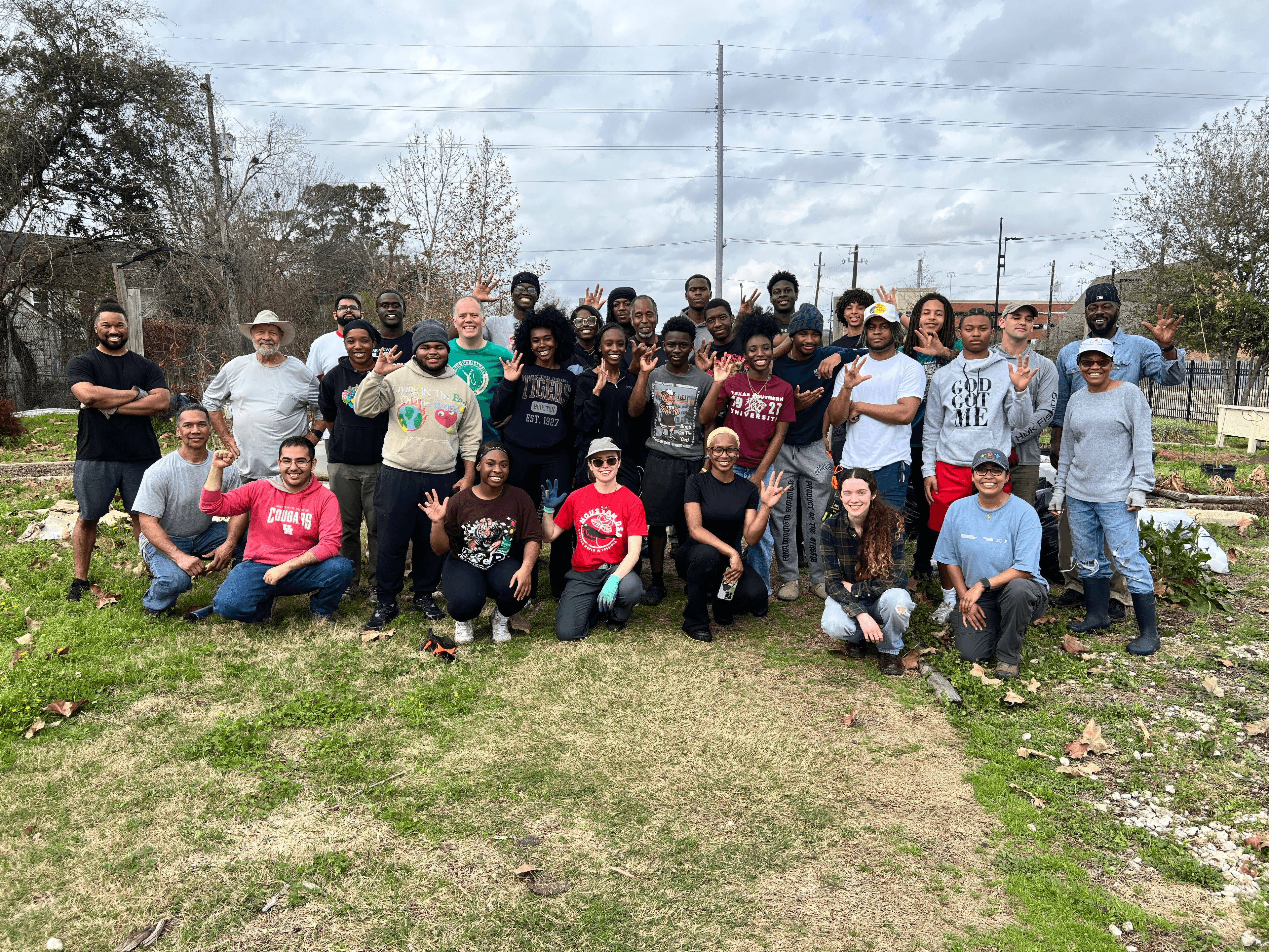 Community volunteers gathered at TSU Community Farm